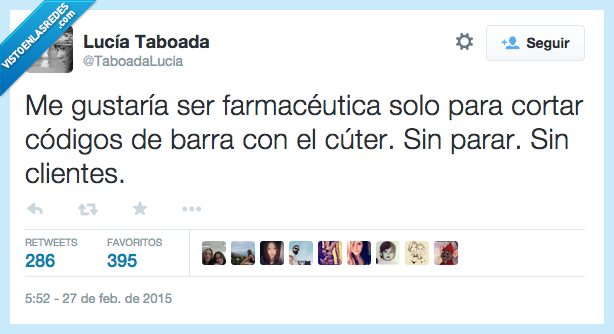 farmaceutica,farmaceutico,farmacia,cliente,cortar,codigo,barras,cuter,parar,loco,celo,receta,aspiracion,vida