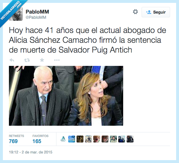 Salvador Puig Antich,abogado,Alicia Sanchez Camacho,PP,partido popular,hace,año,aniversario,Carlos Rey