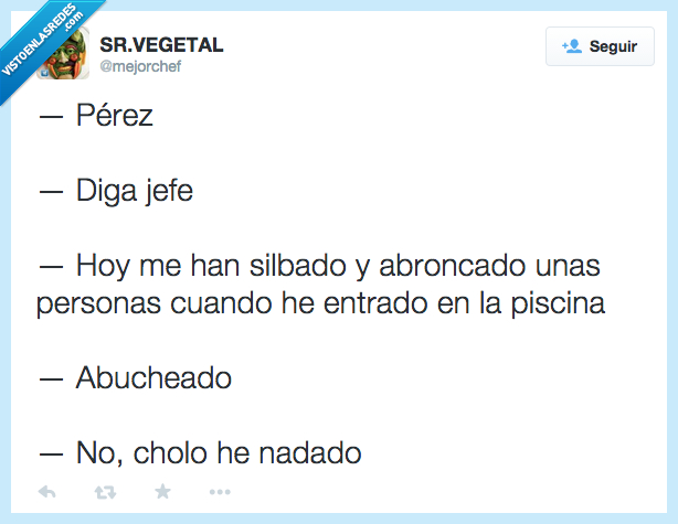 Pérez,decir,diga,jefe,silbar,silbado,abroncar,abroncado,personas,entrar,entrado,piscina,abuchear,nadar