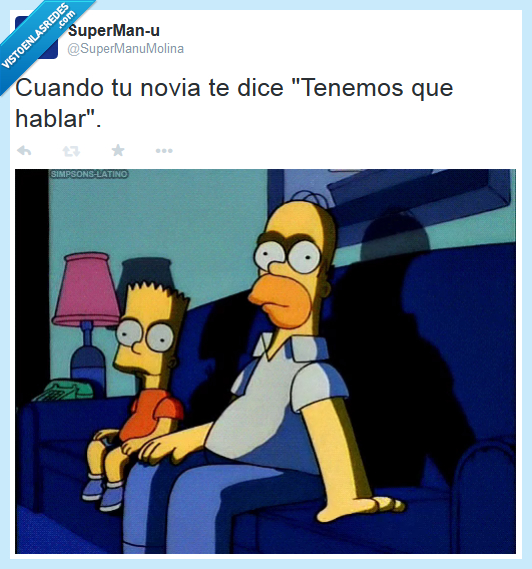 novia,tenemos que hablar,mala cosa,los simpsons,sillón,homer