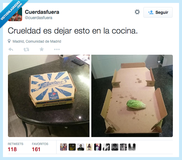 caja,pizza,ilusion,emocion,comida,dentro,lechuga,cogollo,triste,ensalada