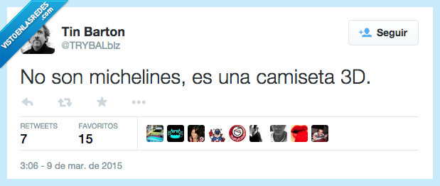 no,ser,son,michelines,es,camiseta,3D,gord@,moda,excusa