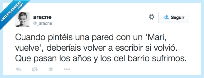 pintar,mari vuelve,informar,año,barrio,pared,graffiti,pintada