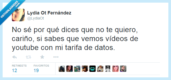 no se,dices,cariño,te quiero,amor,vemos,videos,youtube,desde,movil,tarifa,datos,gastar,megas