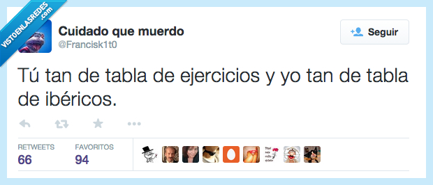 tú,tabla,ejercicios,yo,ibéricos,ejercicio,comer,deportista,comilón,incompatibles