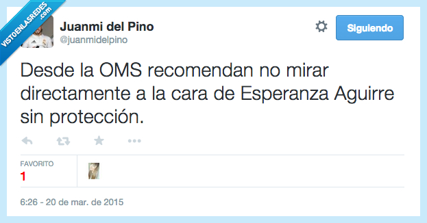 oms,recomiendan,recomendar,mirar,directamente,cara,esperanza aguirre,protección,sol