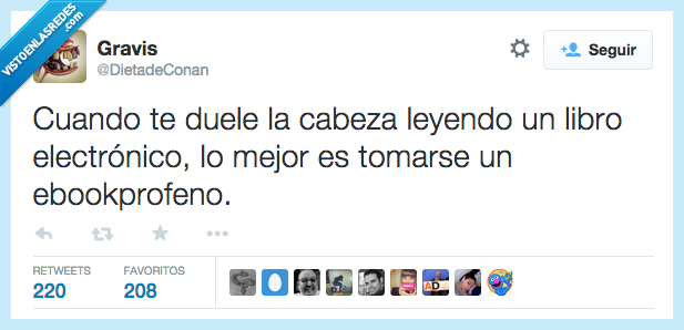 cuando,duele,cabeza,leyendo,leer,libro,electronico,kindle,ebook,ebookprofeno,tomar,ibuprofeno