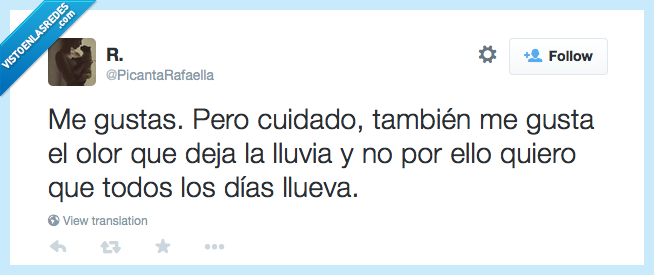 olor,lluvia,me gustas,amor,pareja