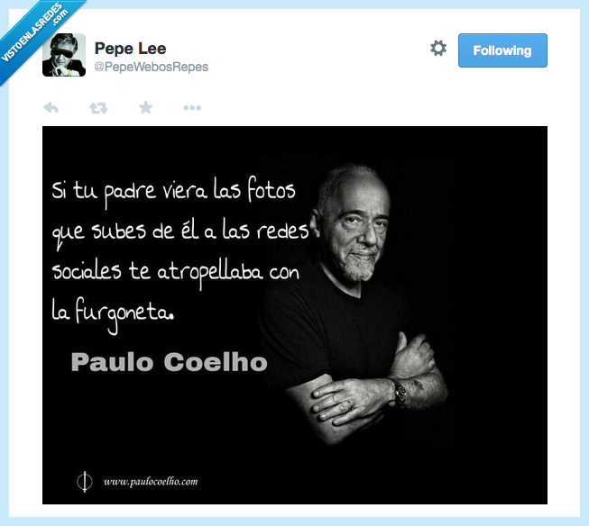 paulo coelho,redes sociales,foto,atropellar
