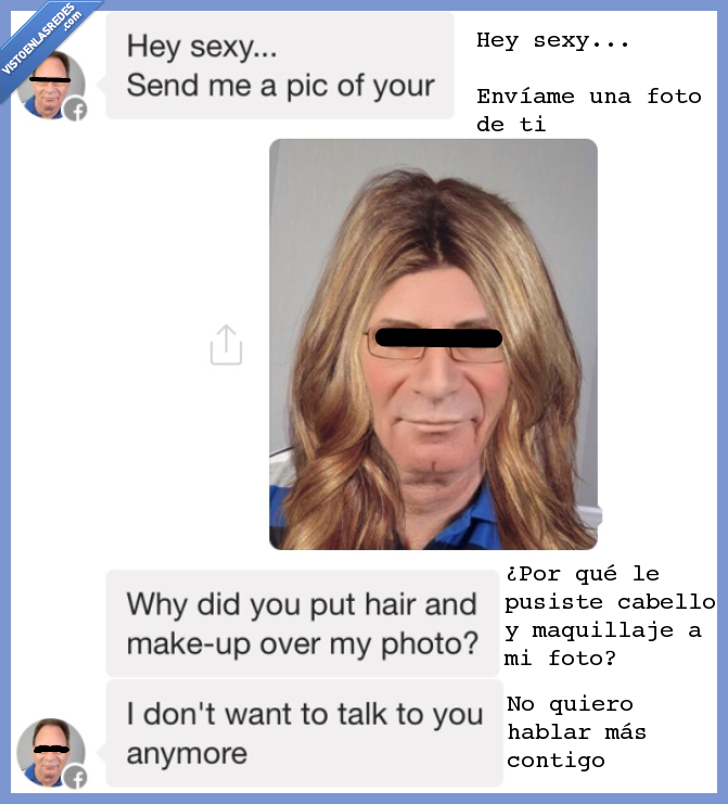 foto,peluca,maquillaje,hombre,ligar,loco,enviar,pedir,ligoteo