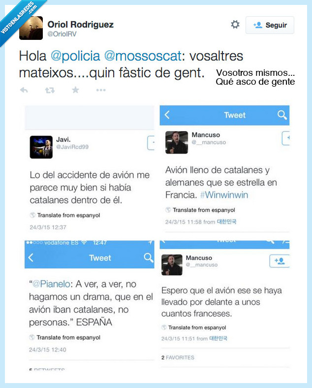 odio,catalanes,persona,accidente,avion,aereo,alpes,muerto,muerte,independentista