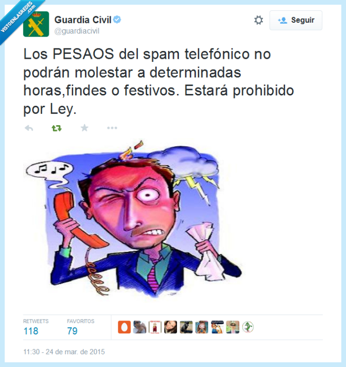 guardia civil,pesados,spam,operadoras,comerciales,oferta,pesaos