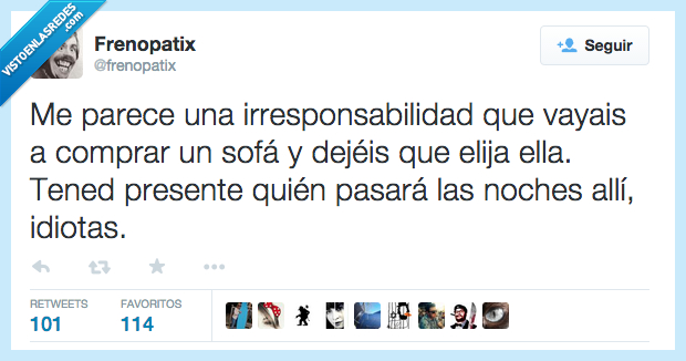 parecer,parece,irresponsabilidad,vayáis,comprar,sofá,dejar,dejéis,elegir,elija,ella,tener,tened,presente,pasar,pasará,noches,allí