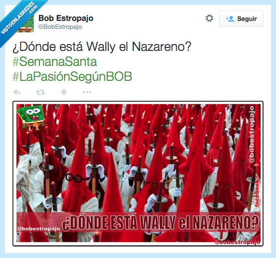 dónde,estar,está,Wally,nazareno,juego,buscar,Semana Santa,rojo,blanco