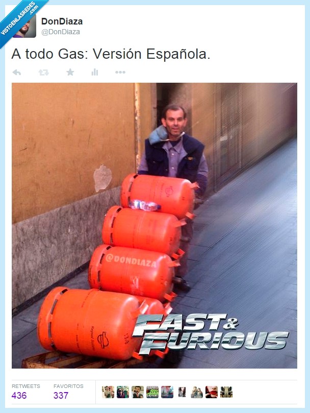 a todo gas,bombona,butano,velocidad,español,españa