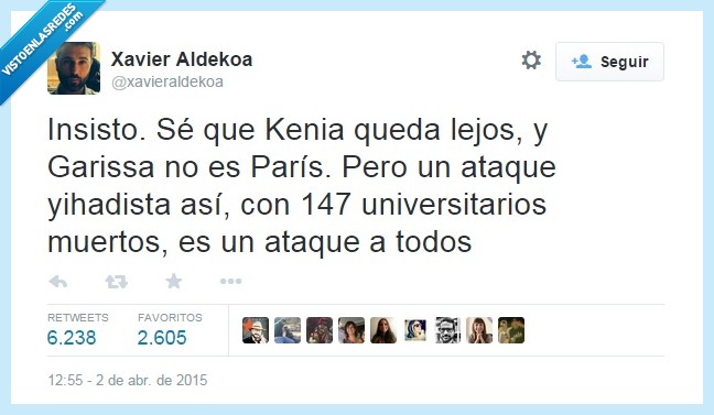 atentado,Kenia,lejos,París,Francia,Garissa,yihad,147,terrorista,muerto,victima,importancia