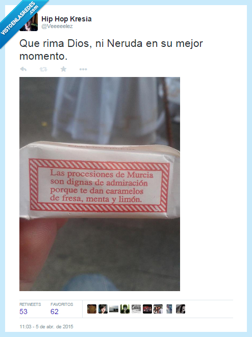 Caramelos,Murcia es bonica,procesión,limón,admiracion,poema,poesia