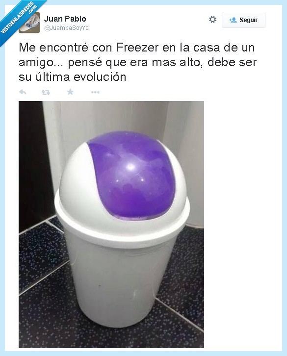 freezer,dragon ball z,dragon ball,papelera,casa,amigo,parecido