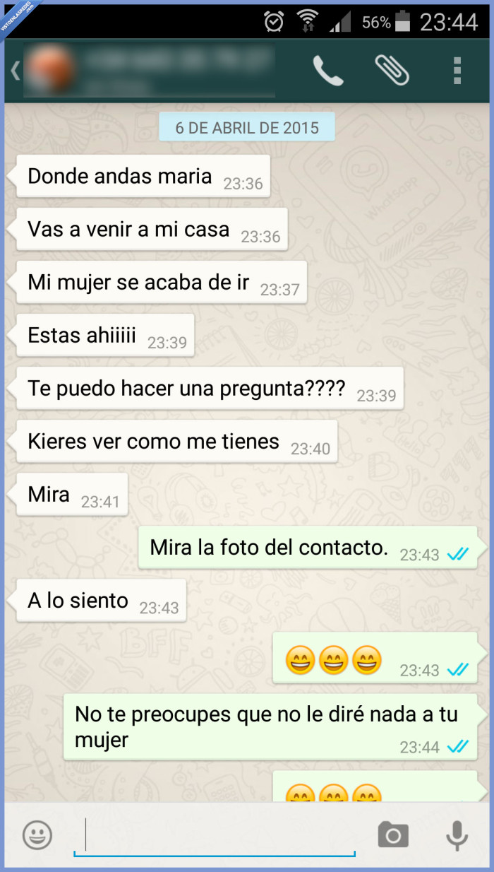 Wathsapp,adulterio,equivocación