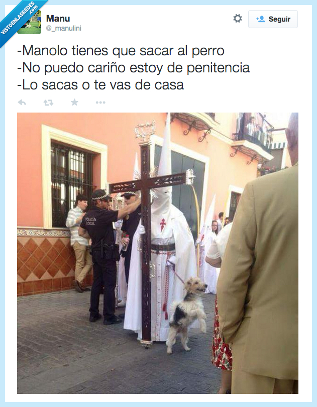 nazareno,sacar,perro,penintencia,hombre,mujer,marido,esposa,pasear