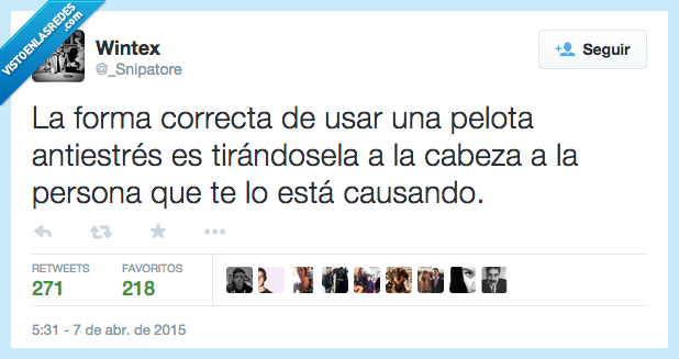 forma,correcta,usar,pelota,antiestrés,tirar,tirándosela,cabeza,persona,causar,causando