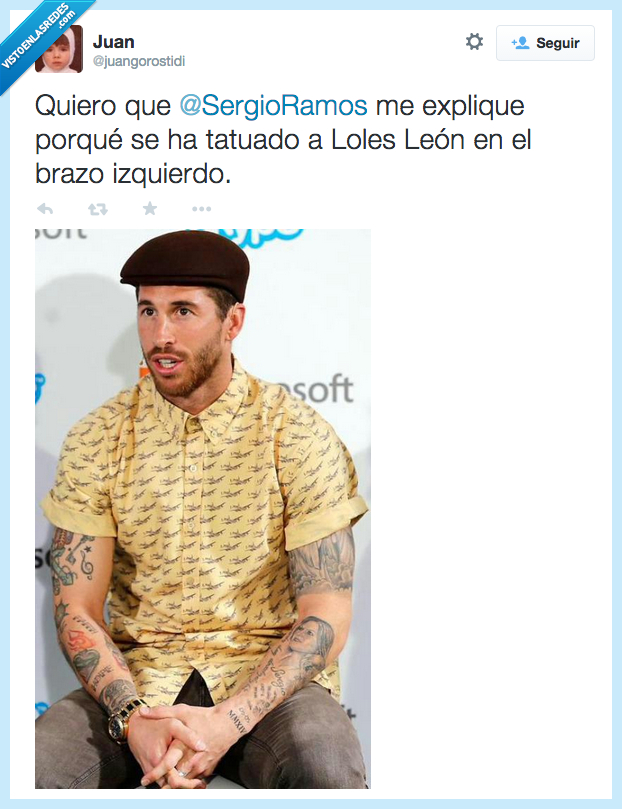 Sergio Ramos,explique,explicar,tatuaje,tatu,tattoo,Loles Leon,actriz