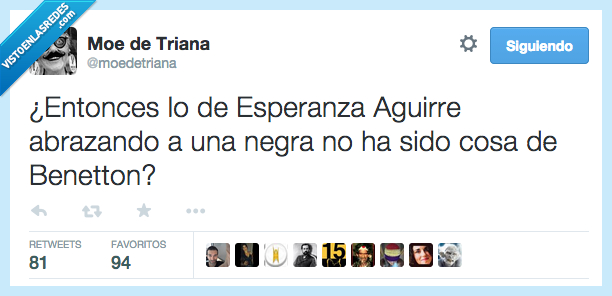 Esperanza Aguirre,foto,anuncio,publicidad,benetton,señora,negra