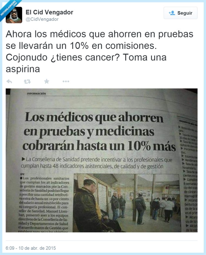 Sanidad,PP,recortes,crisis,médicos,españa,pandereta,pagar,mas,dinero,incentivo,prueba