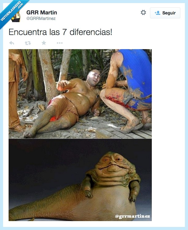 Kiko Rivera,Jabba el Hutt,las 7 diferencias,star wars,barro,igual,diferencia,mismo