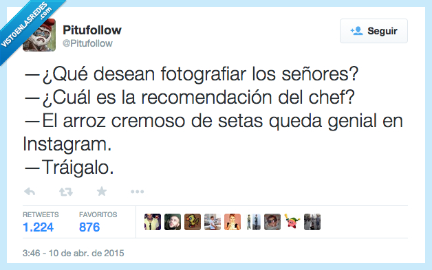 desear,desean,fotografiar,señores,recomendación,chef,arroz,cremoso,setas,queda,genial,Instagram,traer,tráigalo