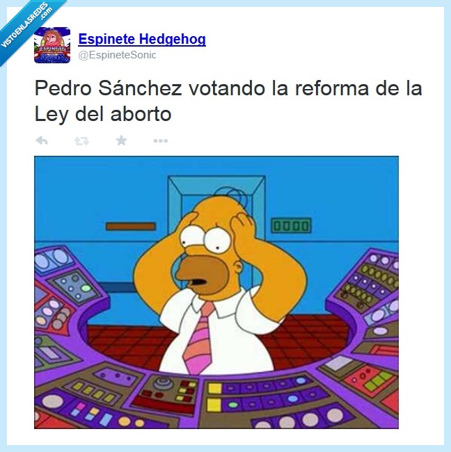 pedro sanchez,si,no,boton,equivocacion,votar,ley del aborto