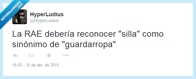 Silla,ropa,guardarropa,dejar,RAE,reconocer,definicion