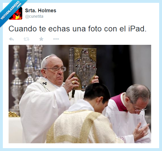 foto,humor,twitter,instagram,risas,ipad,papa,Francisco,libro,Biblia