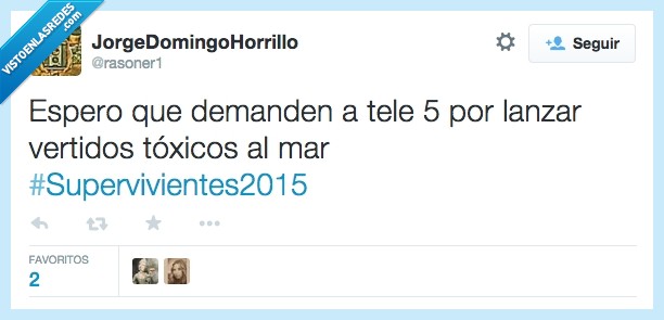 demanden,demandar,Telecinco,Tele5,Supervivientes,vertido,vertir,toxico,mar