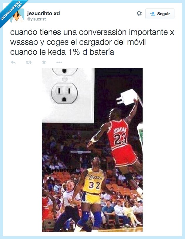 batería,móvil,1%,conversación importante,mate,dunk,cargador,enchufe,hablar
