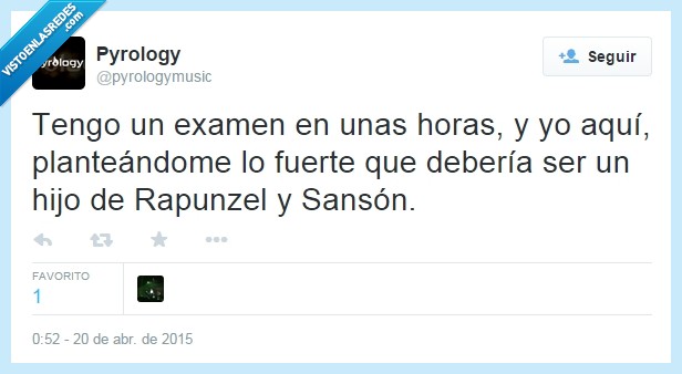 concentracion,examen,pelo,sanson,Rapunzel