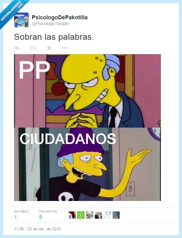 PP,Ciudadanos,partido popular,Señor Burns,Sr Burns,moderno,disfraz,mismo,igual,Jimbo,Los simpson