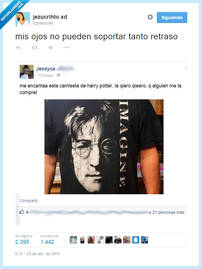 Harry Potter,John Lennon,beatles,imagine,camiseta,choni,fail,qiero,jessyca