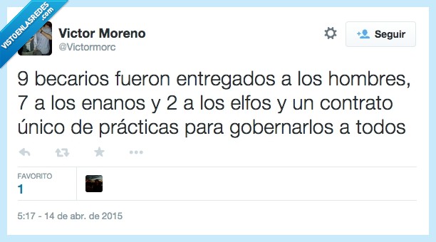 Trabajo,Becario,NoHayFuturo,hombre,elfo,enano,contrato,practicas,gobernar,todos,el Señor de los anillos