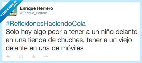 tiendas,colas,niños,chuches,viejos,móviles,detras,esperar