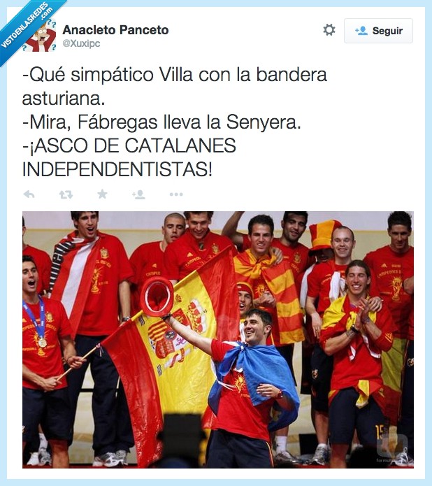 bandera,senyera,catalana,España,asturiana,simpático,Villa,Fábregas,Asturias,Cataluña,doble rasero