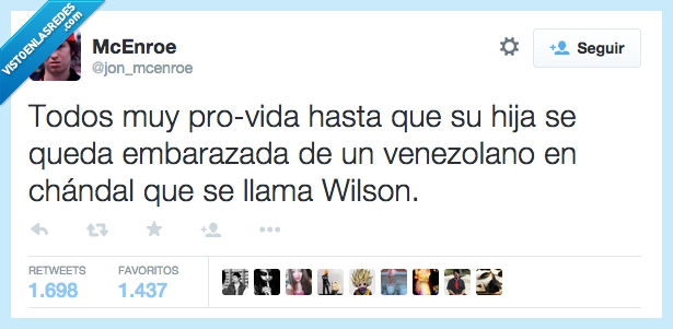 provida,pro,vida,pro-vida,pro vida,aborto,hasta,hija,embarazada,venezolando,chandal,wilson