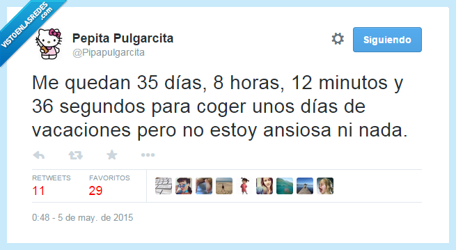 vacaciones,días,horas,cuenta,atrás,nerviosa,ansiosa,nada,ganas,contado,contar,dia,segundo