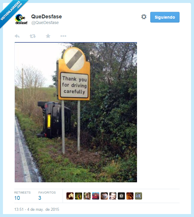 coche,conducir,cuidado,gracias,accidente,volcar,señal