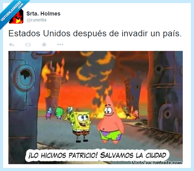 foto,EU,invadir,país,twitter,humor,política,dinero,estados unidos,guerra,fuego,llamas,salvar