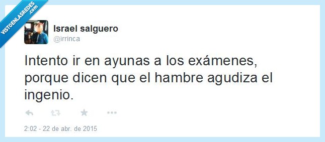 examen,agudiza,ayunas,hambre,comer,comida,antes