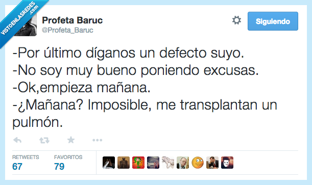 defecto,ultimo,entrevista,trabajo,malo,poniendo,poner,excusas,transplante,transplantar,pulmón,mala