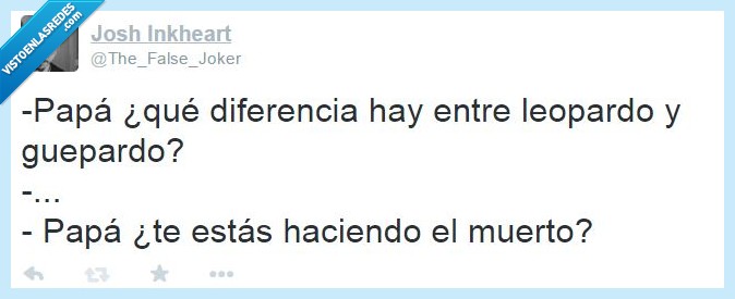 guepardo,leopardo,niño,padre,diferencia,ni idea,hacer,muerto,disimular