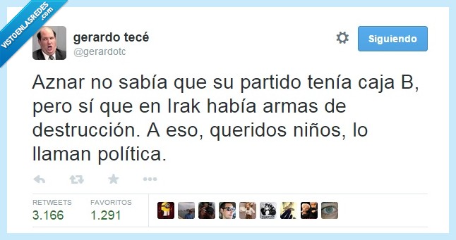 aznar,partido,caja,dinero,corrupción,sabia,saber,armas,destrucción,Irak,politica,niños