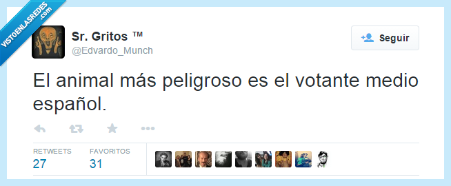 votante,votar,español,peligro,peligroso,animal,medio,tontaco